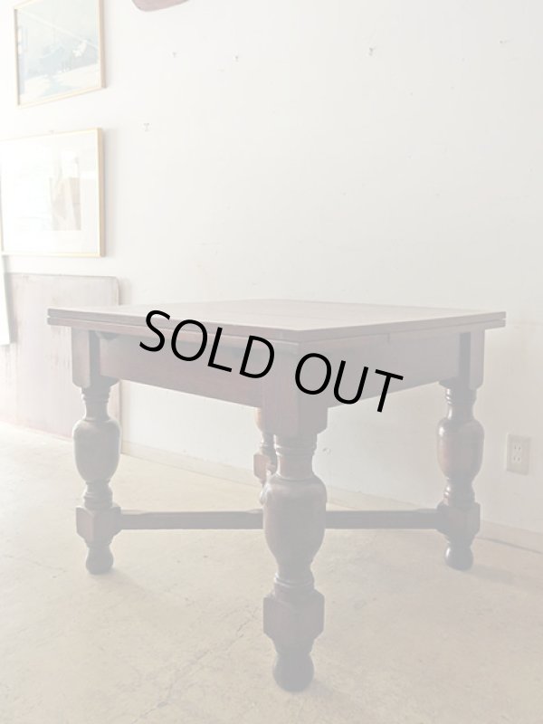 画像2: イギリス アンティーク 　オーク材のドローリーフテーブル 英国