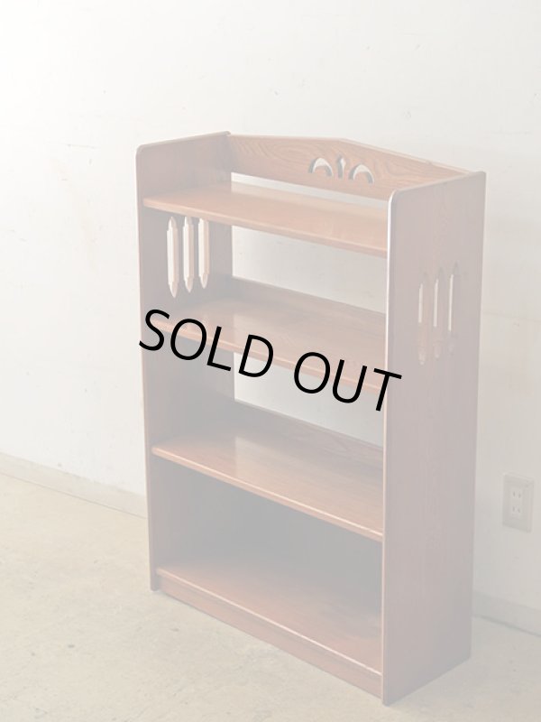 画像6: 古い 欅財の本棚 ブックシェルフ (2)