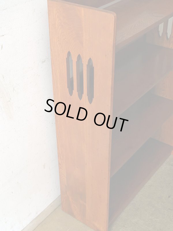 画像4: 古い 欅財の本棚 ブックシェルフ (1)