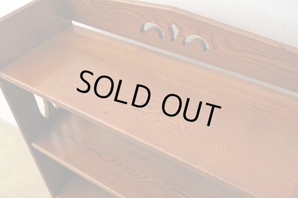 画像9: 古い 欅財の本棚 ブックシェルフ (2)