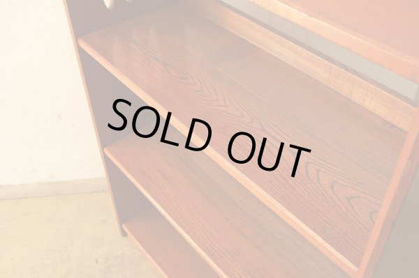 画像10: 古い 欅財の本棚 ブックシェルフ (2)