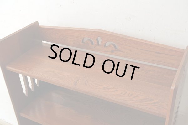 画像9: 古い 欅財の本棚 ブックシェルフ (1)