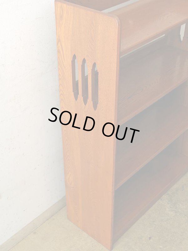 画像5: 古い 欅財の本棚 ブックシェルフ (2)