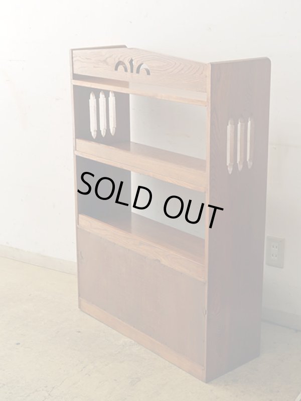 画像3: 古い 欅財の本棚 ブックシェルフ (2)