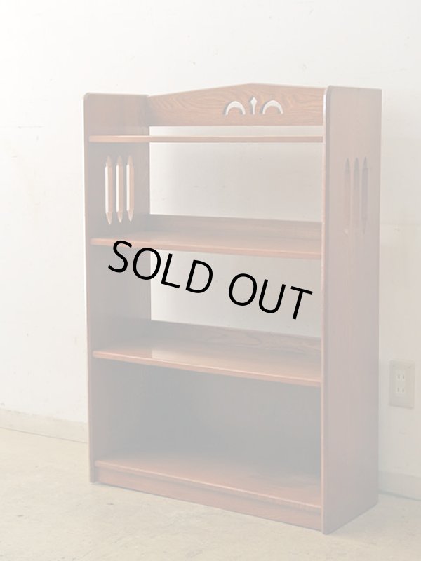 画像2: 古い 欅財の本棚 ブックシェルフ (2)