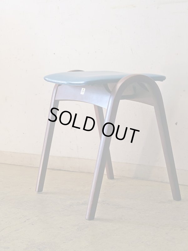 画像2: 秋田木工 スタッキングスツール 剣持勇 青