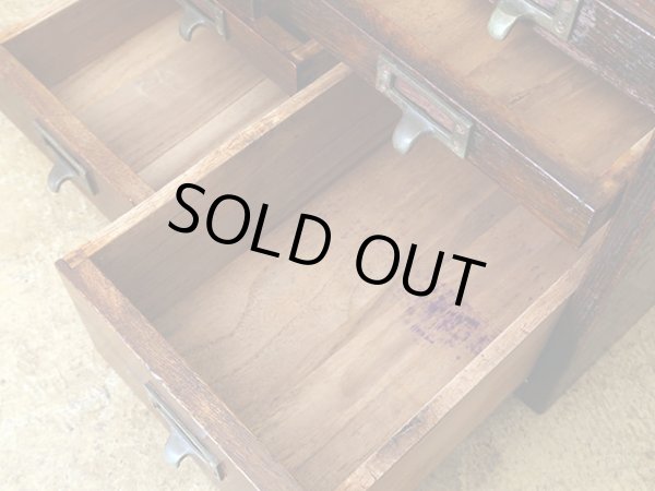 画像14: ヴィンテージ 楢材 小引き出し 切手類保管箱