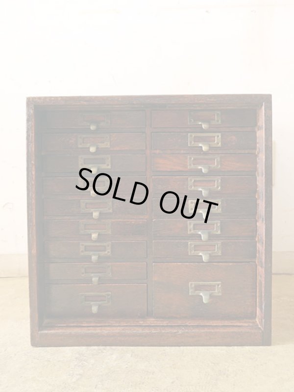 画像4: ヴィンテージ 楢材 小引き出し 切手類保管箱