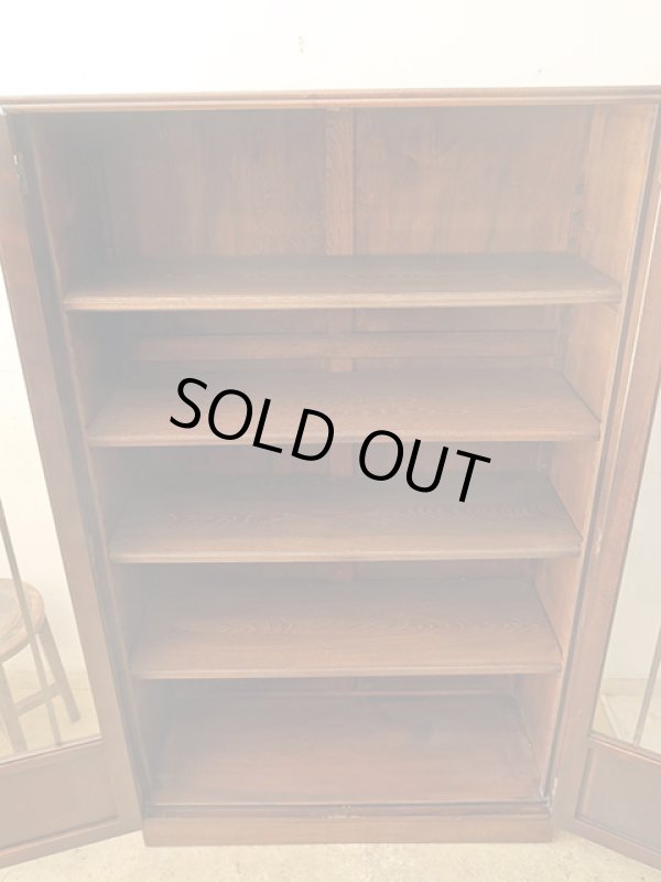 画像3: アンティーク 　桜材のガラス本箱 キャビネット