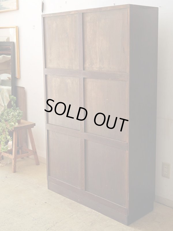 画像2: アンティーク 　桜材のガラス本箱 キャビネット