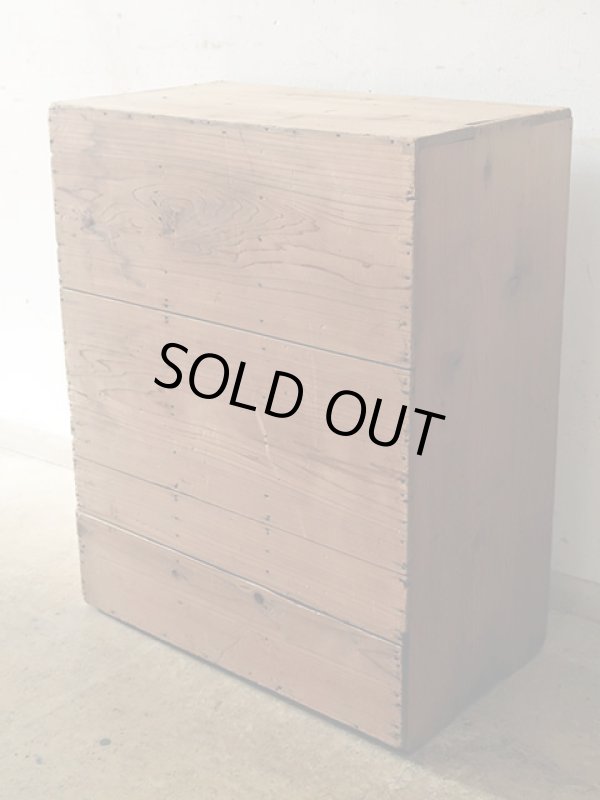 画像5: アンティーク 　乾いた木肌のマス棚