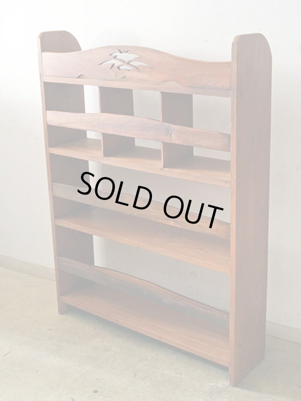 画像5: アンティーク 　ケヤキ材の本棚 ブックシェルフ