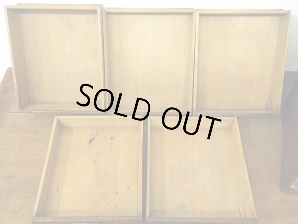 画像15: 昭和レトロ ラワン材の 5杯小引き出し