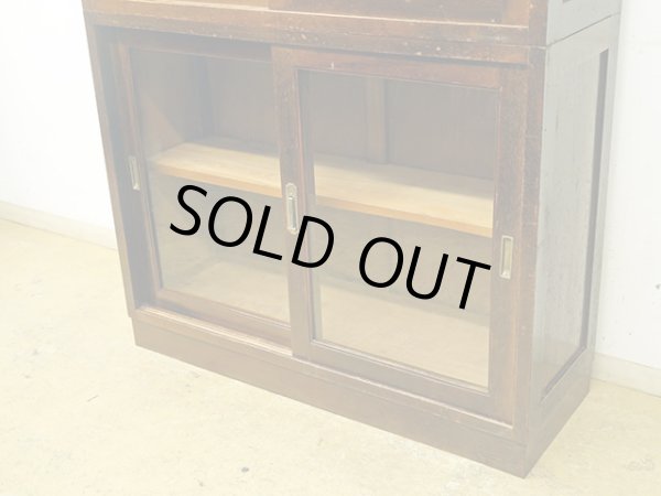 画像6: アンティーク 　ナラ無垢材 ガラス戸棚 食器棚 水屋箪笥