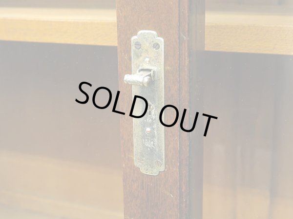 画像10: アンティーク 　ナラ無垢材 ガラス戸棚 食器棚 水屋箪笥