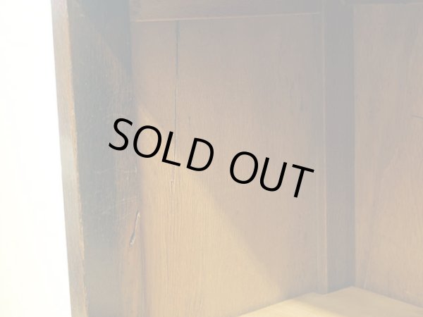 画像15: アンティーク 　ナラ無垢材 ガラス戸棚 食器棚 水屋箪笥