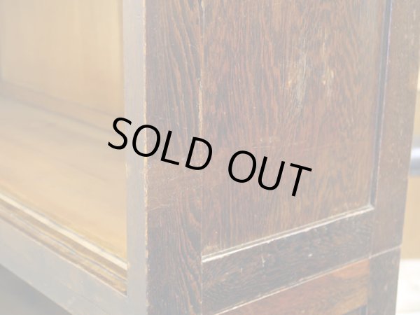 画像18: アンティーク 　ナラ無垢材 ガラス戸棚 食器棚 水屋箪笥