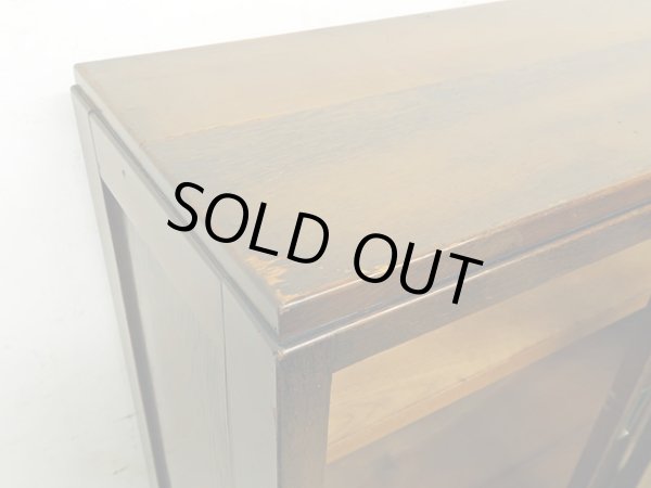 画像8: アンティーク 　ナラ無垢材 ガラス戸棚 食器棚 水屋箪笥