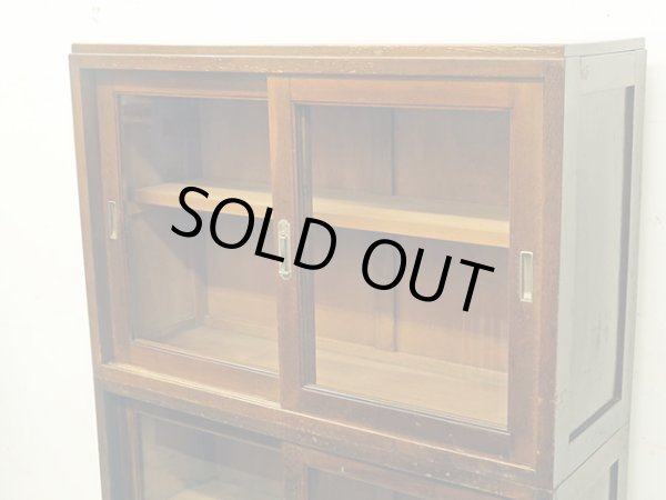 画像5: アンティーク 　ナラ無垢材 ガラス戸棚 食器棚 水屋箪笥