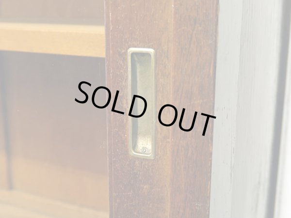 画像11: アンティーク 　ナラ無垢材 ガラス戸棚 食器棚 水屋箪笥