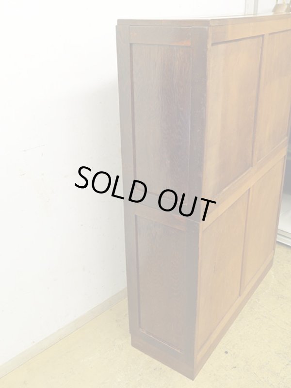 画像3: アンティーク 　ナラ無垢材 ガラス戸棚 食器棚 水屋箪笥