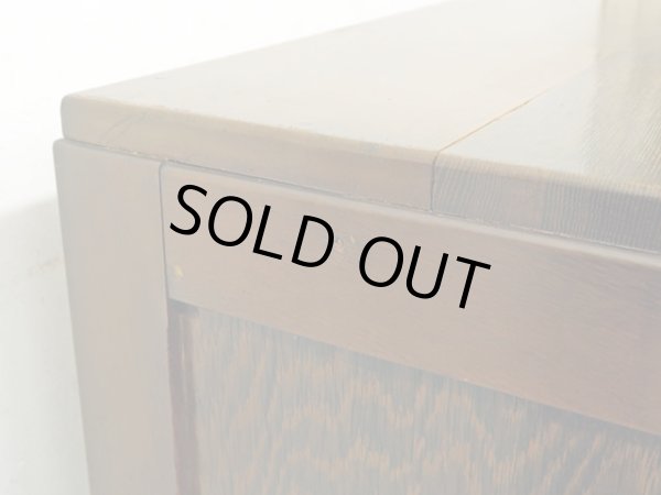 画像17: アンティーク 　ナラ無垢材 ガラス戸棚 食器棚 水屋箪笥