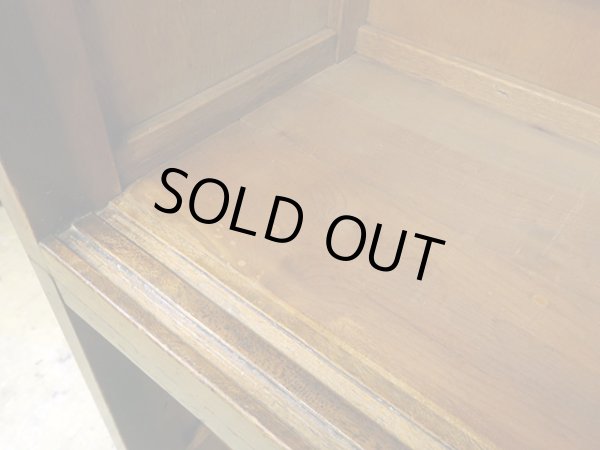 画像13: アンティーク 　ナラ無垢材 ガラス戸棚 食器棚 水屋箪笥