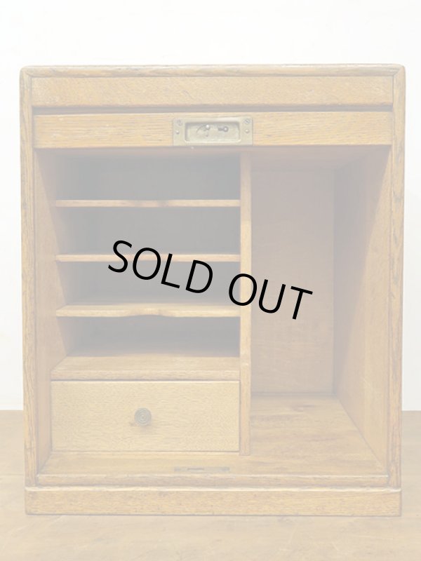 画像3: アンティーク 　楢無垢材 蛇腹扉の収納箱