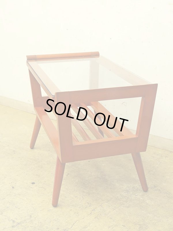 画像2: ヴィンテージ ガラストップサイドテーブル