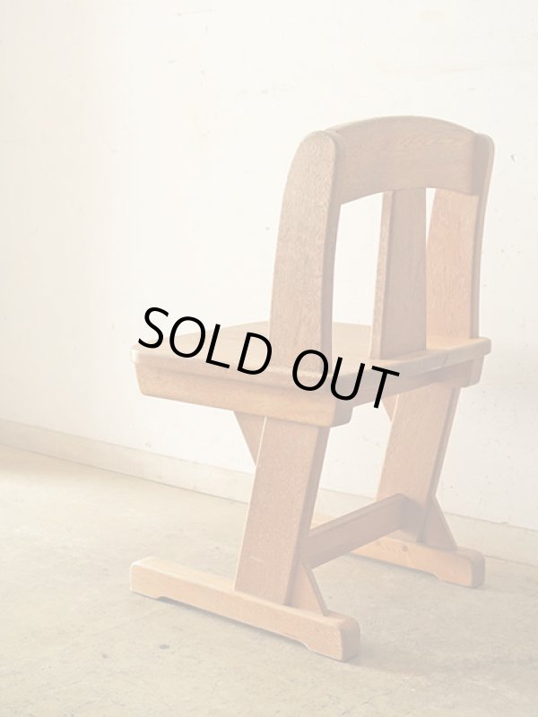 画像5: ヴィンテージ ナラ無垢材のカンチレバーチェア