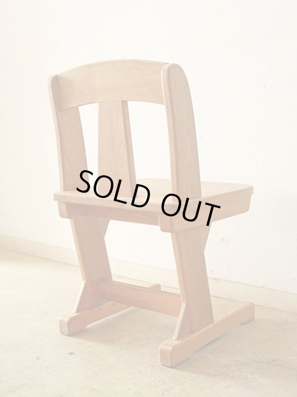 画像4: ヴィンテージ ナラ無垢材のカンチレバーチェア