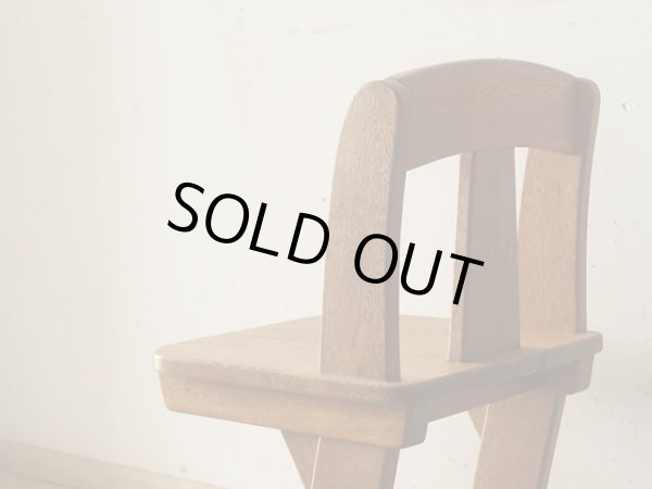 画像19: ヴィンテージ ナラ無垢材のカンチレバーチェア