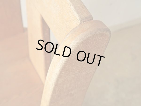 画像16: ヴィンテージ ナラ無垢材のカンチレバーチェア