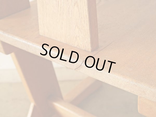 画像12: ヴィンテージ ナラ無垢材のカンチレバーチェア