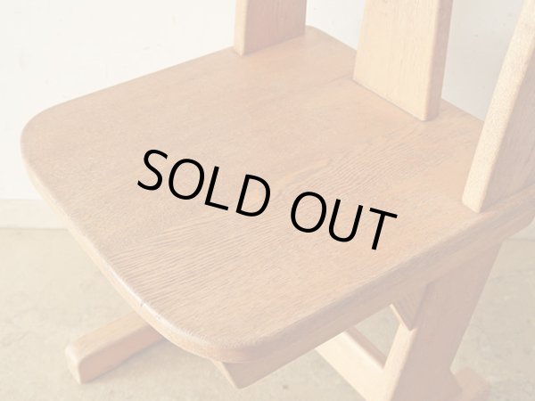 画像8: ヴィンテージ ナラ無垢材のカンチレバーチェア