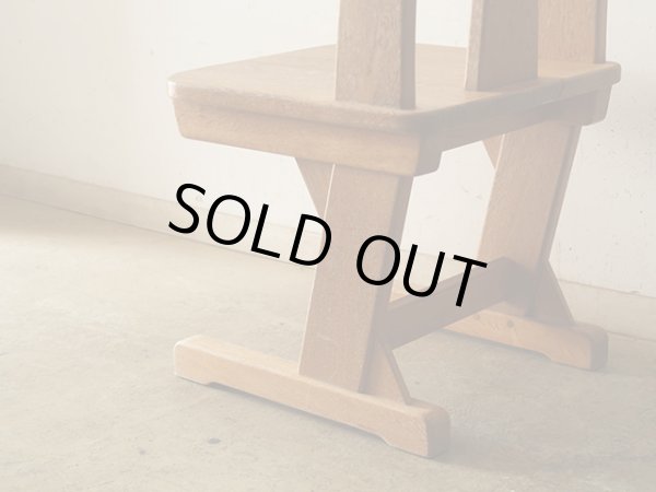 画像18: ヴィンテージ ナラ無垢材のカンチレバーチェア