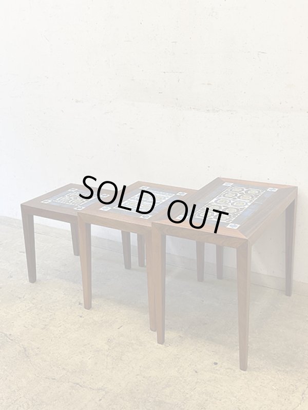 画像2: Haslev & Royal Copenhagen "Tenera" ローズウッド材タイルトップ ネストテーブル 