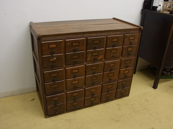 ふるさと納税 昭和レトロな小引き出し 図書館カードの引き出し
